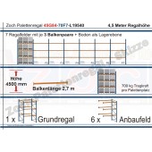 Palettenregal 45G84-70F7 Länge: 19540 mm mit 700kg je Palettenplatz