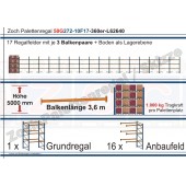 Palettenregal 50G272-10F17 Länge: 62640 mm mit 1000kg je Palettenplatz