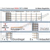 Palettenregal 50G84-70F7 Länge: 19540 mm mit 700kg je Palettenplatz