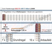 Palettenregal 60G170-10F17 Länge: 32890 mm mit 1000 kg je Palettenplatz