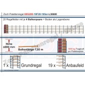 Palettenregal 60G200-10F20 Länge: 38680 mm mit 1000 kg je Palettenplatz