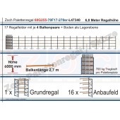 Palettenregal 60G255-70F17 Länge: 47340 mm mit 700kg je Palettenplatz