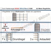 Palettenregal 60G60-70F4 Länge: 11200 mm mit 700kg je Palettenplatz