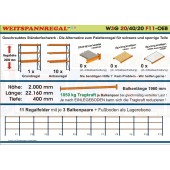 Zoch Weitspannregal W3G 20/40-20F11 Länge 22160 mm 