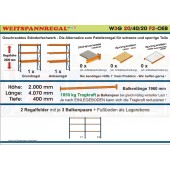 Zoch Weitspannregale W3G 20/40-20F2 Länge 4070 mm
