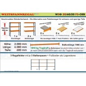 Weitspannregal W3G 20/60-20F3 Länge 6080 mm
