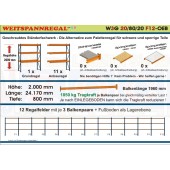 Weitspannregal W3G 20/80-20F12 Länge 24170 mm