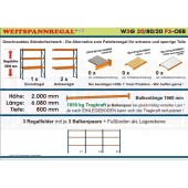 Weitspannregal W3G 20/80-20F3 Länge 6080 mm