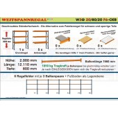 Weitspannregal W3G 20/80-20F6 Länge 12110 mm