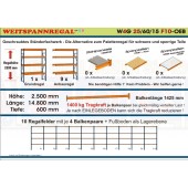 Weitspannregal W4G 25/60-15F10 Länge 14800 mm
