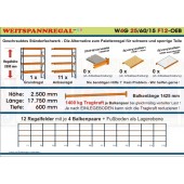 Zoch Weitspannregal W4G 25/60-15F12 Länge 17750 mm