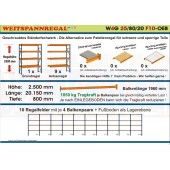 Weitspannregal W4G 25/80-20F10 Länge 20150 mm