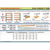 Zoch Weitspannregal W4G 25/80-20F7 Länge 14120 mm (